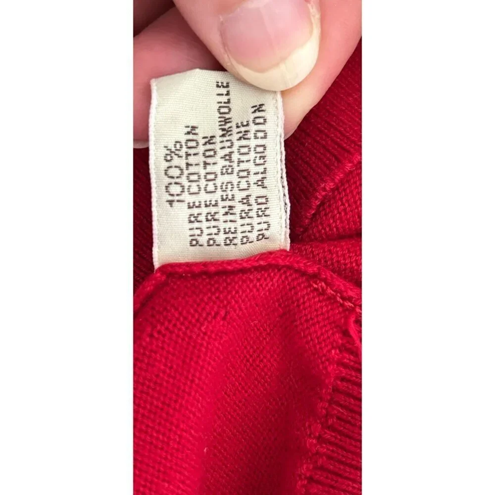 Paul Stuart Red Wool Crewneck Sweater Made In Scotland XL Mens